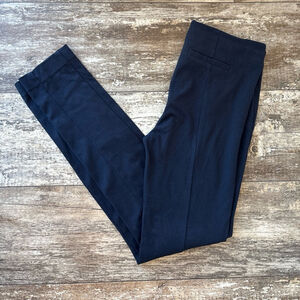 CAbi Ponte Skinny Pants Size 2 Navy Blue Slim Fit Side Zip Stretch